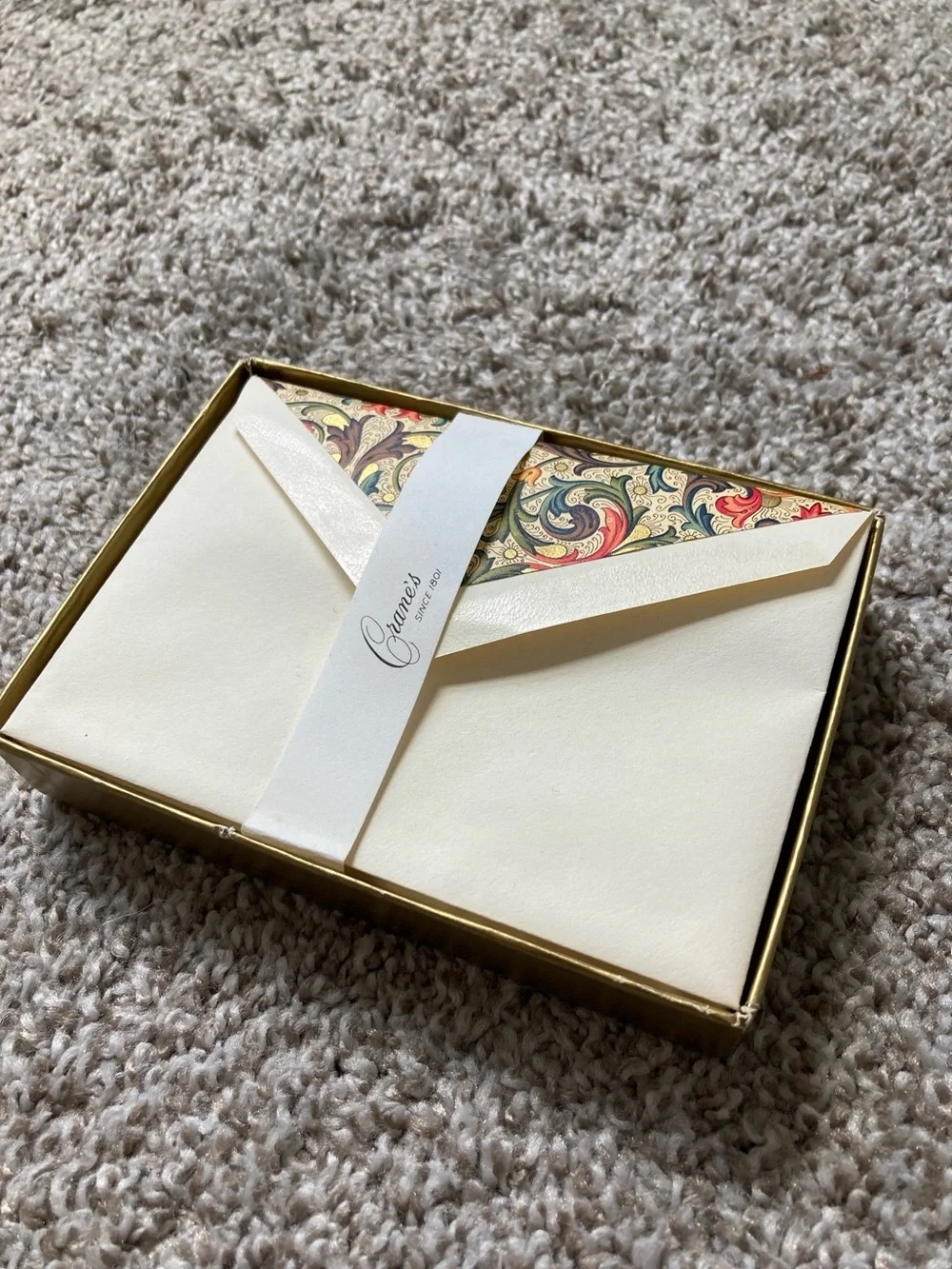 Vintage Crane's Kid Finish 100% rag paper Notecard & Envelope Set *Incomplete*